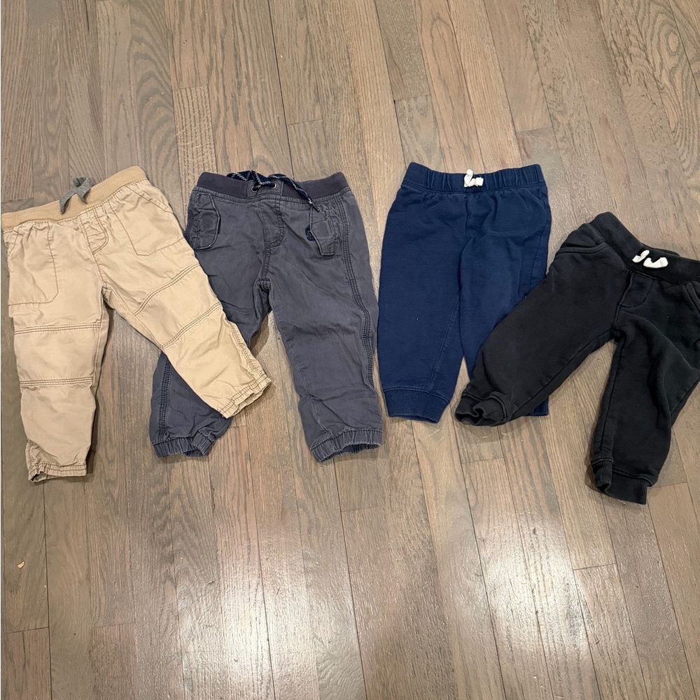 Carter Boys pants Bundle Cargo & Jogger  - Tan, Gray, Navy, Black 18M